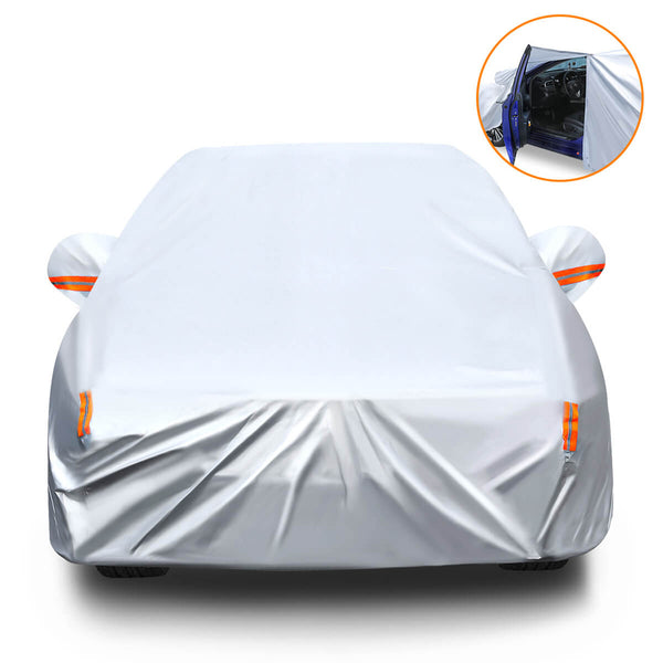 C42 6 Layers Car Cover, All Weather Zipper Waterproof