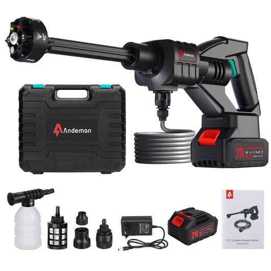 st-7-cordless-pressure-washer-3-0ah-battery-800psi-fast-charge-front-view-1-battery