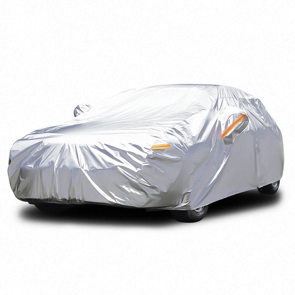 C57 Silver Car Cover, 6-Layer Waterproof Anti-UV L/XL