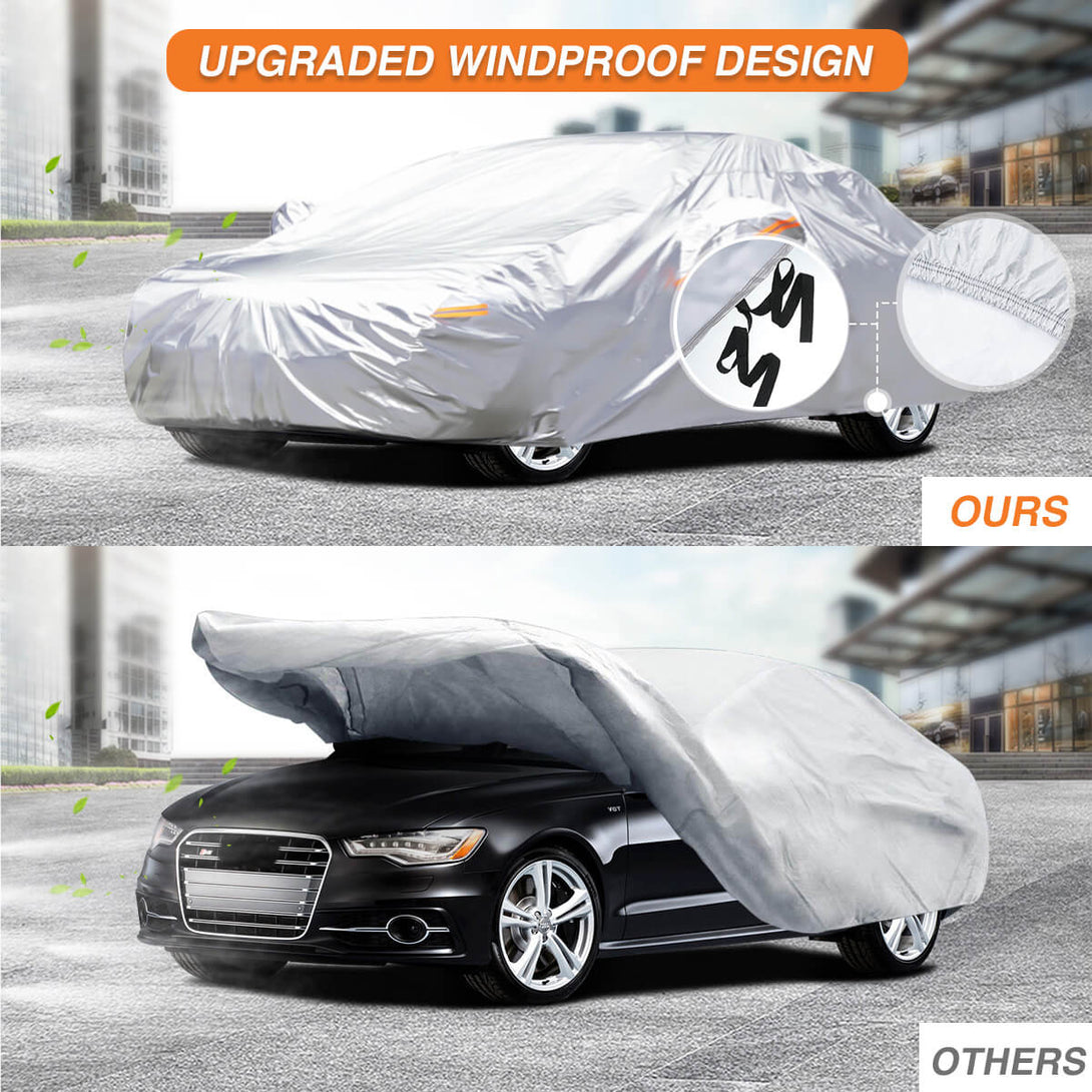 C57 Silver Car Cover, 6-Layer Waterproof Anti-UV L/XL – Andeman